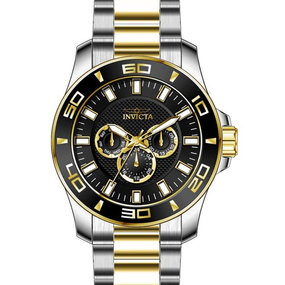 NEW Invicta Pro Diver 50MM Black Dial Quartz Two-Tone SS Bracelet Watch - Picture 2 of 6